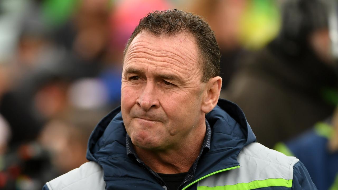 Raiders coach Ricky Stuart wasn’t happy with Brett Finch’s comments about Hudson Young.