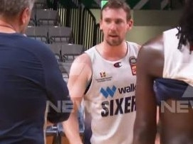 Adelaide 36ers captain Mitch McCarron has given his teammates a serve at training. Picture: 7NEWS