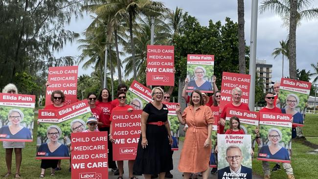 On April 11, the Labor candidate for Leichhardt, Elida Faith (left) was joined by Queensland Senator Nita Green when she made her policy announcements ahead of the federal election next month. Picture: Alison Paterson