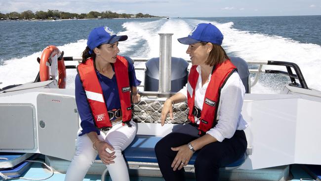 Queensland opposition LNP leader Deb Frecklington and LNP candidate for Pumicestone Fiona Gaske (NCA NewsWire / Sarah Marshall)