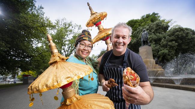 Titin Wahyuni from Festival Martabok and Stephen Lunn from Chefaholic cooking school and catering. Street Eats @ Franko is launching this Friday 27th November, 2020. Picture: RICHARD JUPE