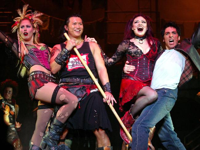 Amanda Harrison, Jason Chong, Kate Hoolihan and Michael Falzon in We Will Rock You