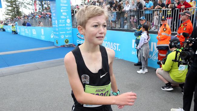 Gold Coast Marathon 2023 3rd place in the 4km junior dash CONOR MATHEWSON 1 July 2023 Southport Picture by Richard Gosling