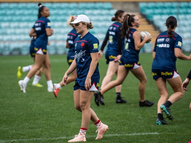 NRLW Sydney Roosters star Hannah Southwell at a training session. (Source: Sydney Roosters)