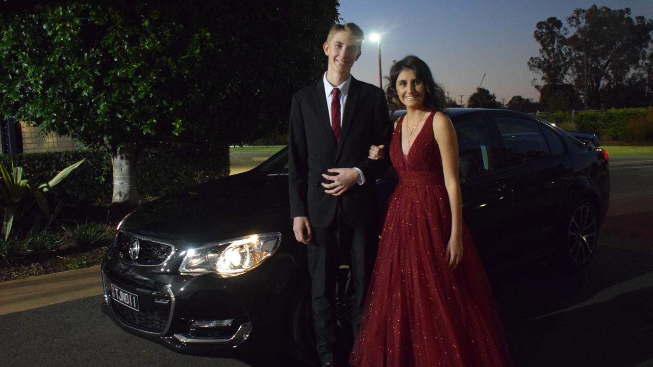 Joshua Nimmo and Felicity Stephen stunned on the red carpet at Our Lady of Southern Cross College's formal for 2023. Picture: Emily Devon