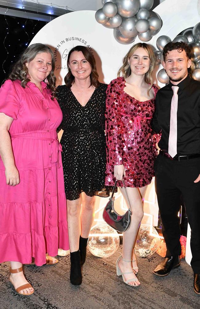 Kelly Brigg, Megan Robertson, Bella Forsythe and Kane Mathison from Gel By Bell at Gympie Women Business Awards. Picture: Patrick Woods.