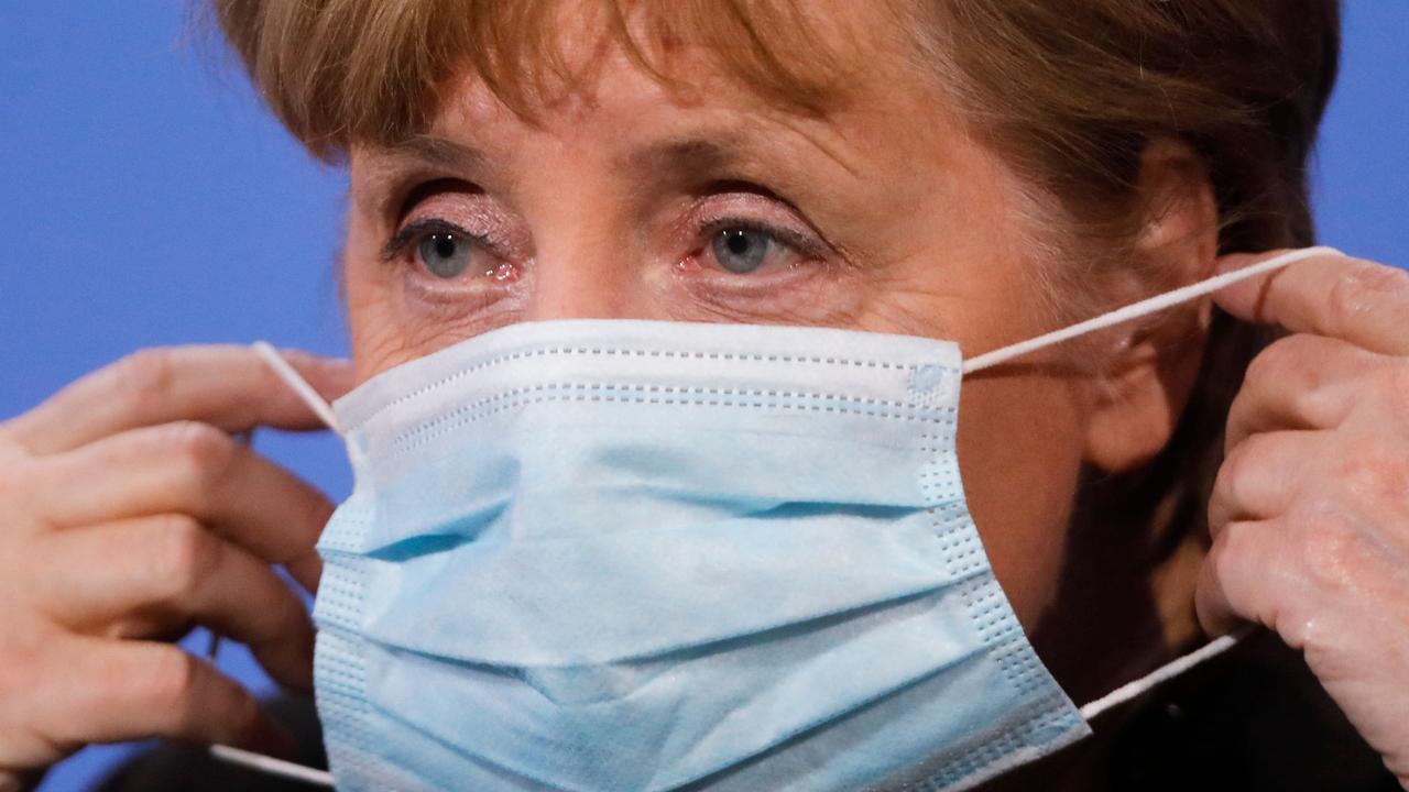 German Chancellor Angela Merkel (above) has described the surge of the contagious UK strain as a ‘whole new pandemic’. Picture: Markus Schreiber/AFP