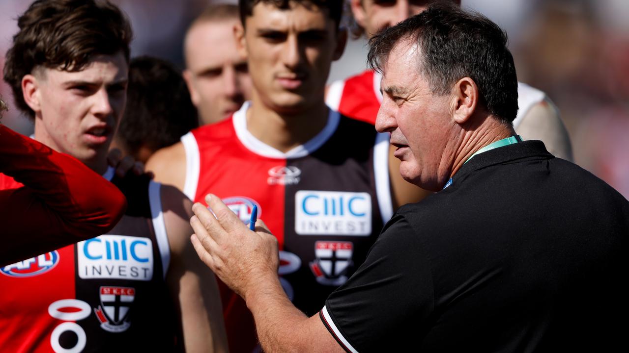 St Kilda coach Ross Lyon doesn’t care what others think about his team. Picture: Dylan Burns/AFL Photos via Getty Images