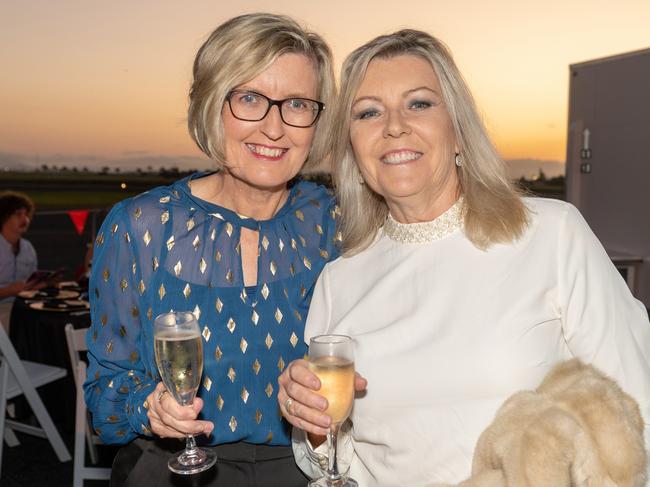 Caroline ONeill and Susan McKay at Dinner on the Runway for Mackay Hospital Foundation, Mackay Airport Friday 8 September 2023 Picture: Michaela Harlow