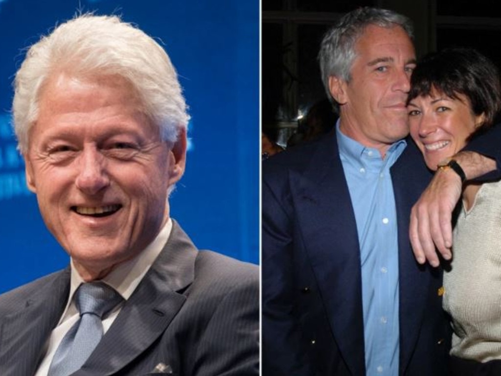 Bill Clinton, Jeffrey Epstein and Ghislaine Maxwell. Scott Borgerson allegedly bragged about having lunch with Maxwell and Clinton, “just the three of them.” Picture: Getty Images