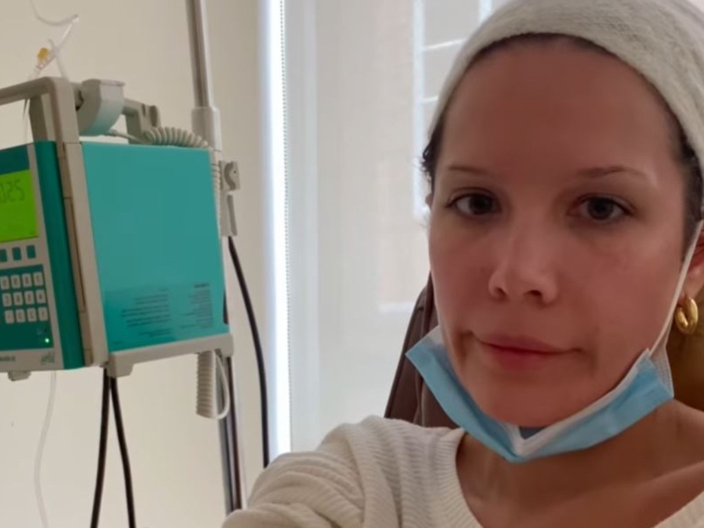 Halsey shared a video montage of herself receiving treatment in hospital.