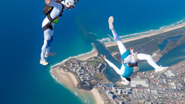 Action in the air with the popular Gold Coast Skydive which operates on the Gold Coast’s southern end catering for tourists.