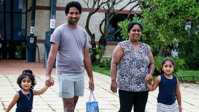 Nades Murugappan, Priya Nadarasa and their daughters. Picture: Colin Murty