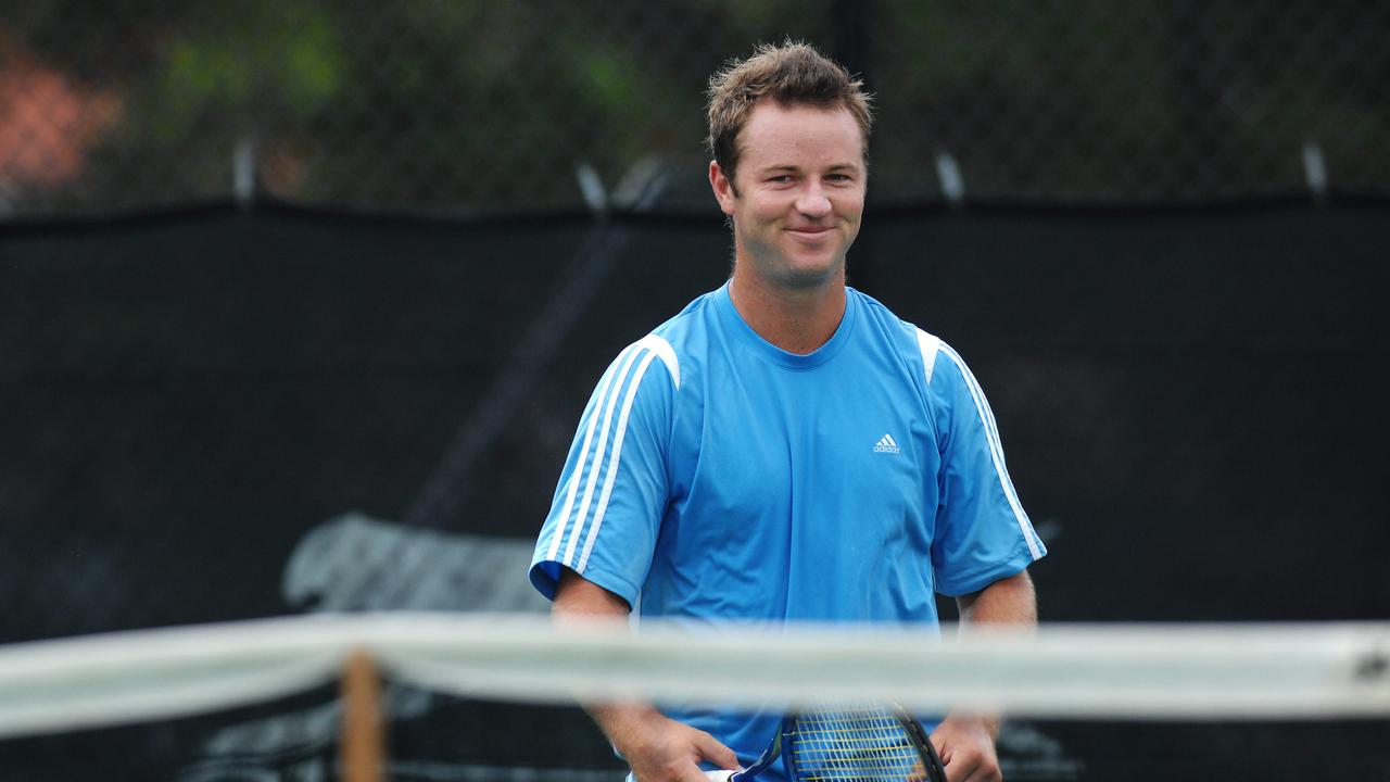 Australian tennis player Todd Reid plays his first match at the 2008 APS Manly Seaside Tennis Championship at the Manly Lawn Tennis Centre.