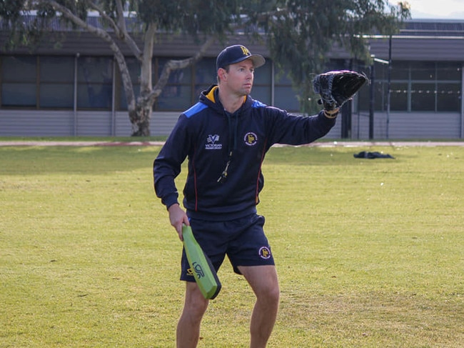 Heat coach Paul Boraston takes fielding training back in June. Picture: Frankston Peninsula CC