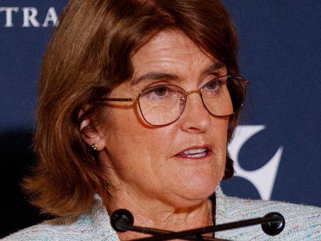 SYDNEY, AUSTRALIA - NewsWire Photos NOVEMBER 5, 2024: RBA Governor, Michele Bullock during a press conference following the announcement that interest rates would stay on hold. Picture: NewsWire / Nikki Short