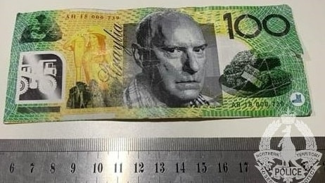 Alf from Home and Away used on fake $100 bills. Picture: NTPFES