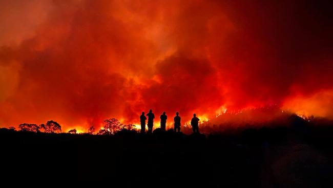 The Orroral Valley fire in Namadgi National Park south of Canberra. Picture: ACT Emergency Services Agency