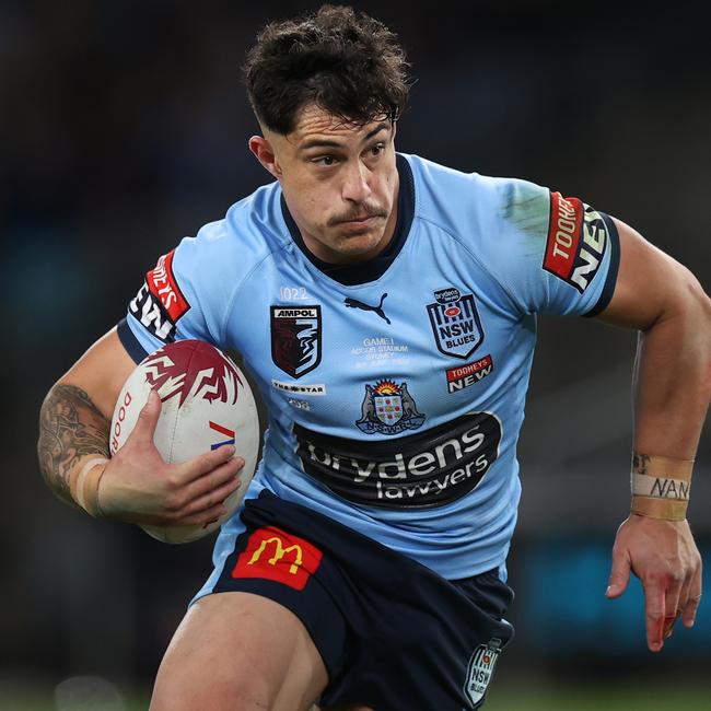 Kotoni Staggs in his only appearance for NSW. (Photo by Cameron Spencer/Getty Images)