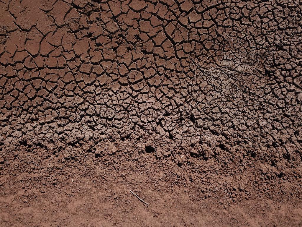 The cracked bed of a water canal between Pooncarie and Menindee in the Murray Darling Basin. Picture: Dean Lewins/AAP