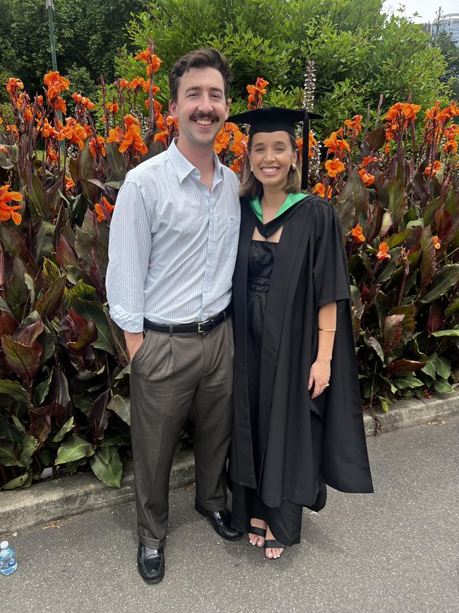 Jeremy Weir and Belle Weir (Master of Education) at the University of Melbourne graduations held at the Royal Exhibition Building on Saturday, December 14, 2024. Picture: Jack Colantuono