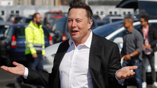 Tesla CEO Elon Musk’s tweets sparked a rush on a joke cryptocurrency. Picture: AFP