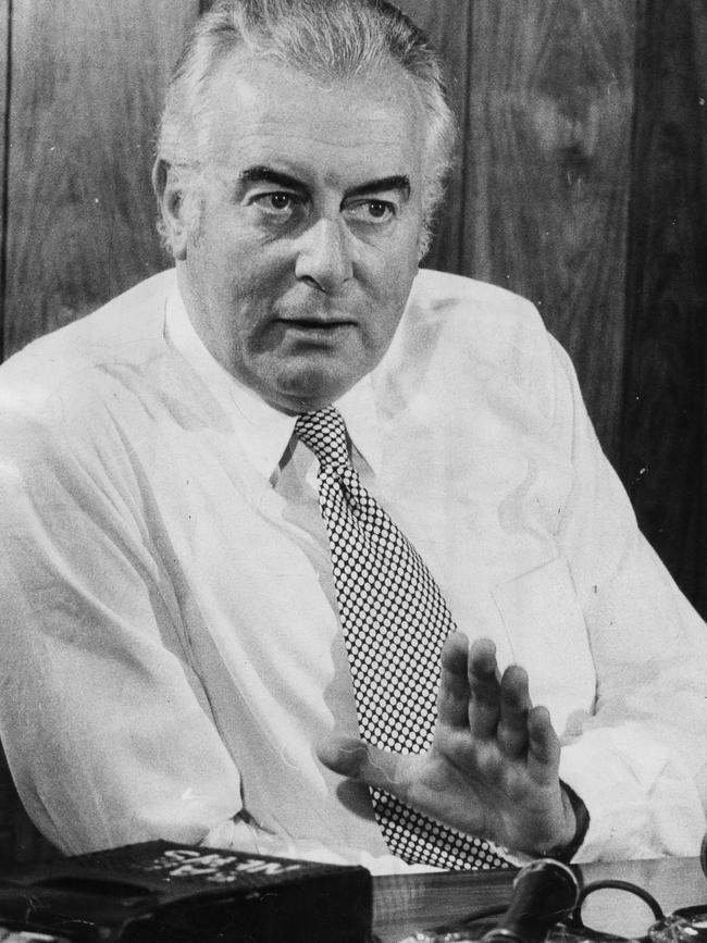 Then Prime Minister Gough Whitlam in 1975.