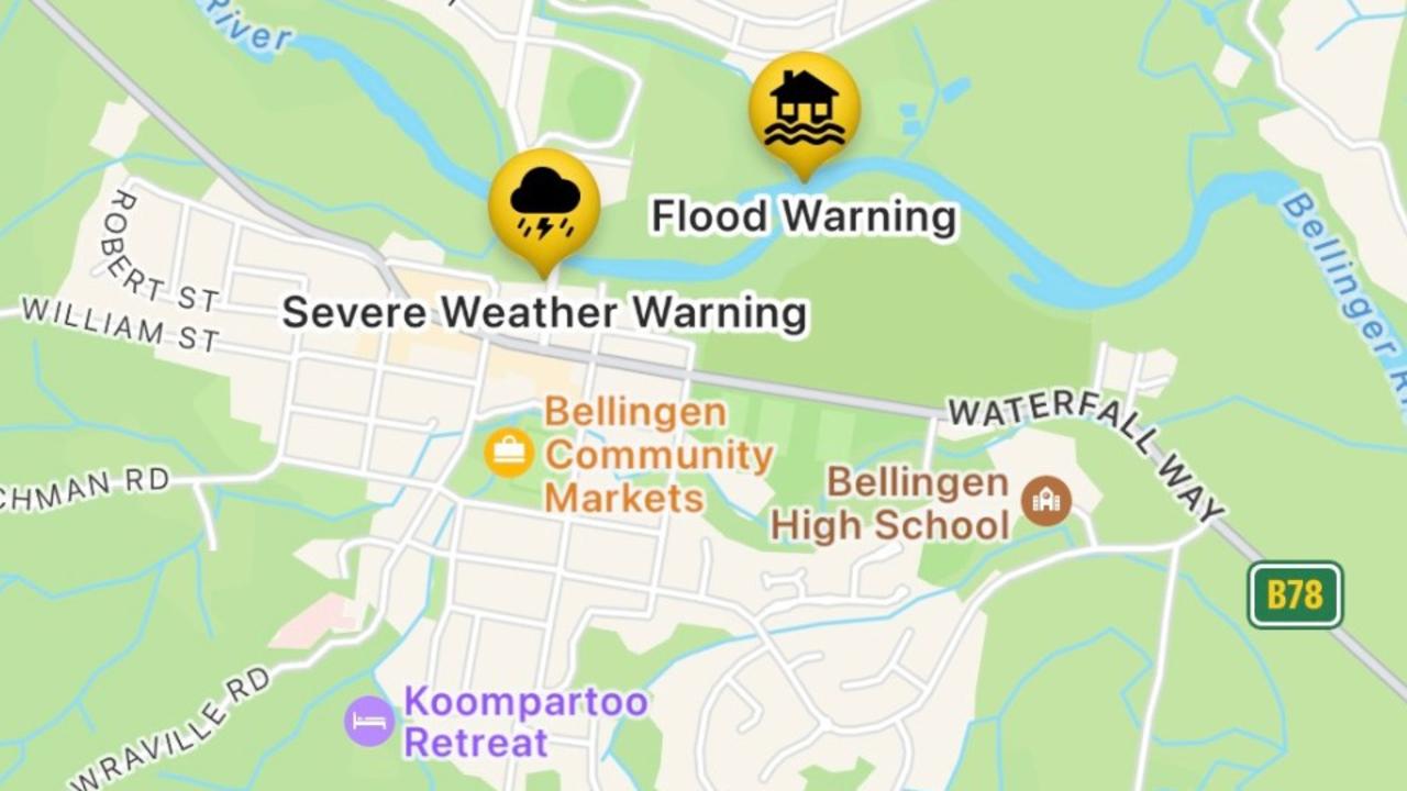 A flood warning is in place for the Bellinger River. Picture: NSW Incident Alerts