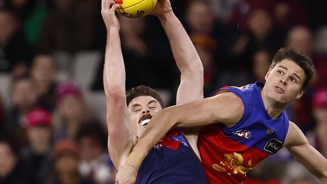 Jake Lever was back to his intercept marking best on Thursday night. Picture: Getty Images