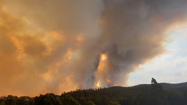 The fire between Labertouche and Jindivick. Picture: Ruth McGowan 