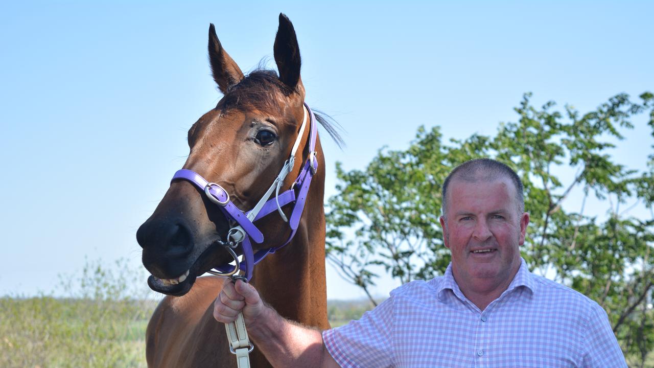 Toowoomba rainer Michael Nolan produced Kisukano for an exciting debut win at Clifford Park tonight. Picture: Ebony Graveur