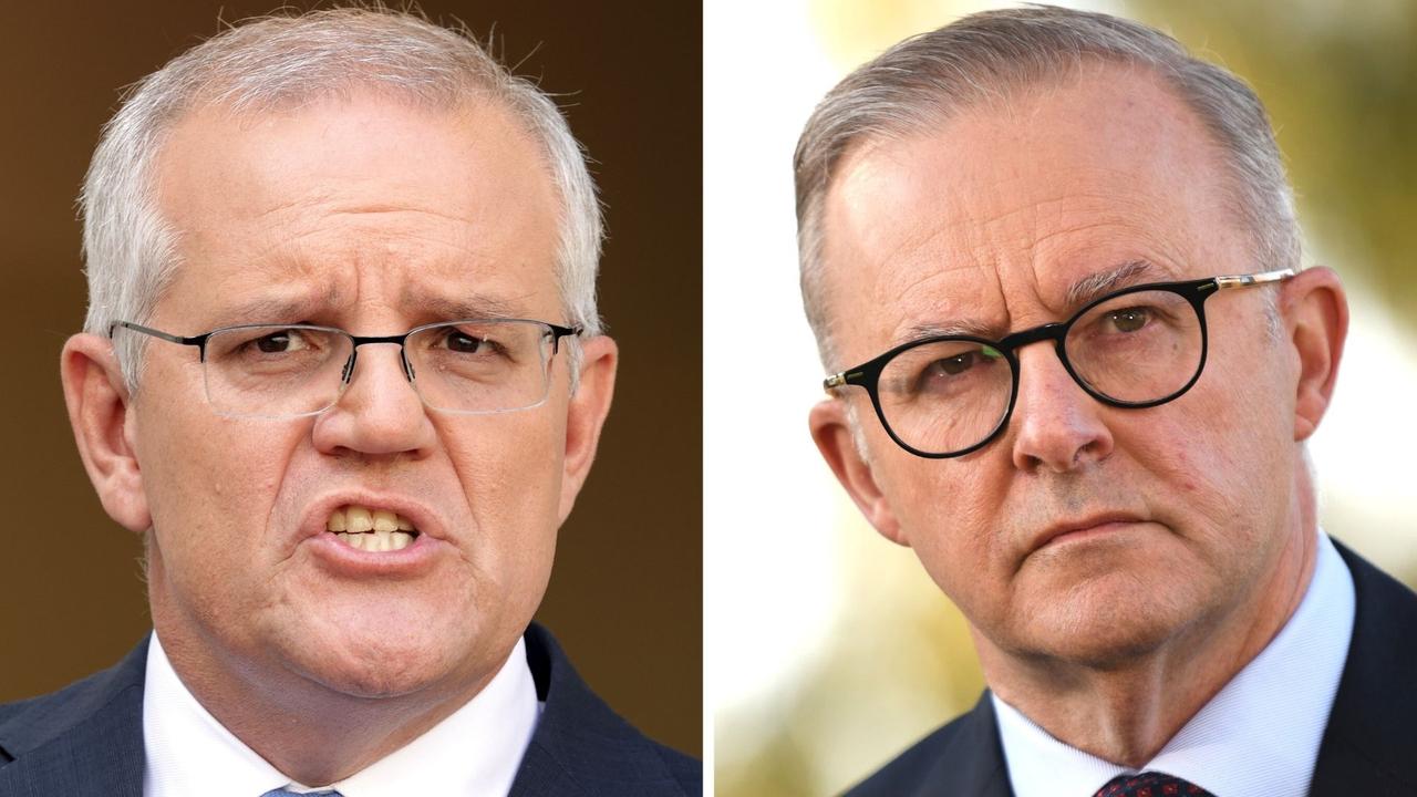 Scott Morrison and Anthony Albanese will go head to head tonight at the first leaders’ debate of the election campaign. Pictures: Toby Zerna; Naomi Jellicoe/NCA Newswire