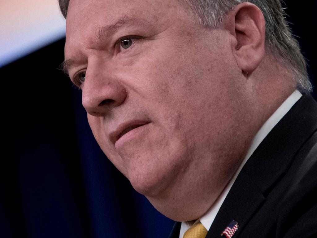 US Secretary of State Mike Pompeo says ending the “friendship” treaty with Iran is 39 years overdue and its claims against the sanctions are “absurd”. Picture: Jim Watson/AFP