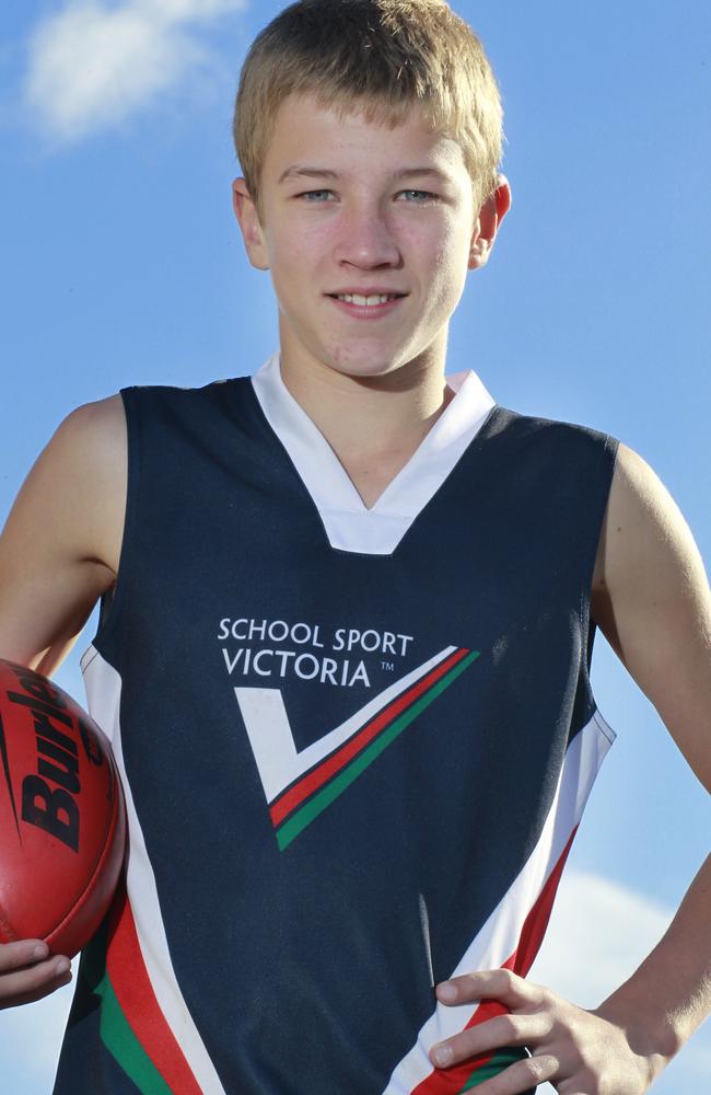 Mitch Riordan as a Victorian Under 12 schoolboys selection in 2012.