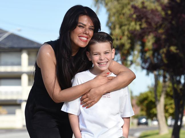 Fatima Musai and her nine year old son Lirian Dauti. Dandenong is the most liveable suburb in Melbourne further than 20km from the CBD. Picture: Josie Hayden