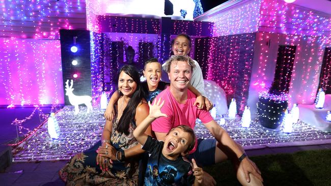 The Jagera Drive, Upper Coomera family: Brian Keevers and Narelle Keevers with kids Samiya Keevers (9), Ravi Keevers (7), and Rashan Keevers (3). Photo: by Richard Gosling