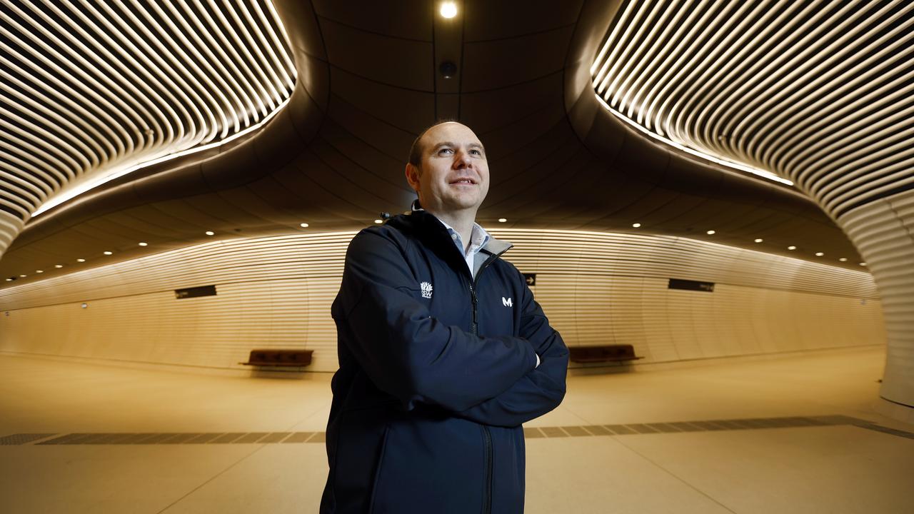 Pictured at Gadigal Metro Station in Sydney is Engineer Hugh Lawrence who has been part of the team that designed and built stations along the Sydney Metro line. Picture: Richard Dobson