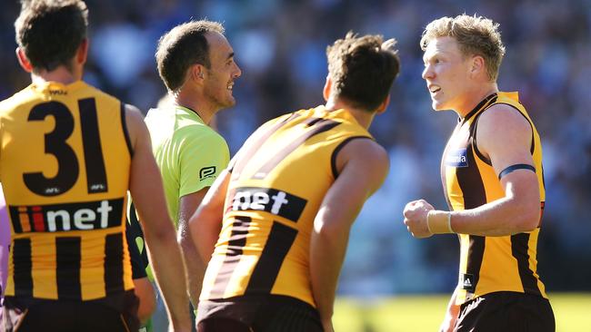 Sicily was never far from the umpires’ eyes. Picture: Getty Images