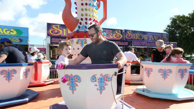 Jamie Ford with his daughter Olivia at a previous show. Picture: Mike Batterham