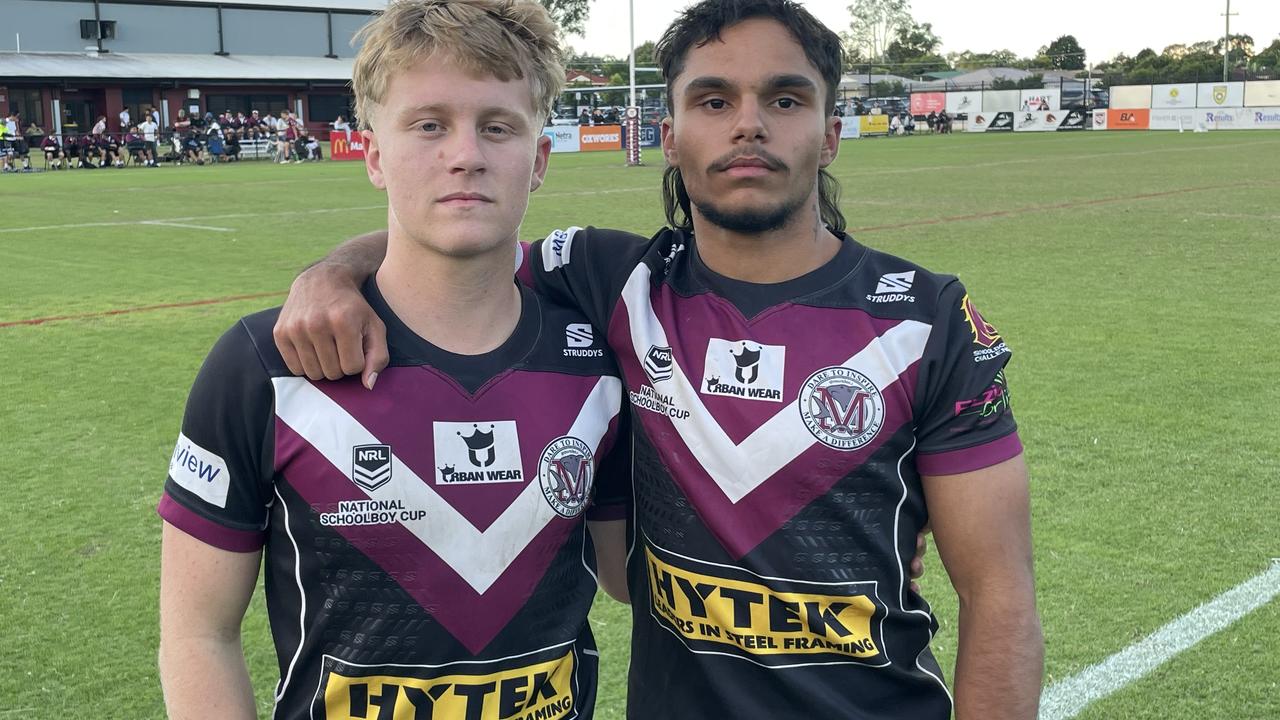 Levi Bannan and Clint Morris from Marsden SHS. Bannan was outstanding and Morris scored two strong tries.