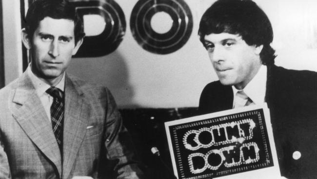 Molly Meldrum interviews Prince Charles on the set of <i>Countdown </i>in 1977.