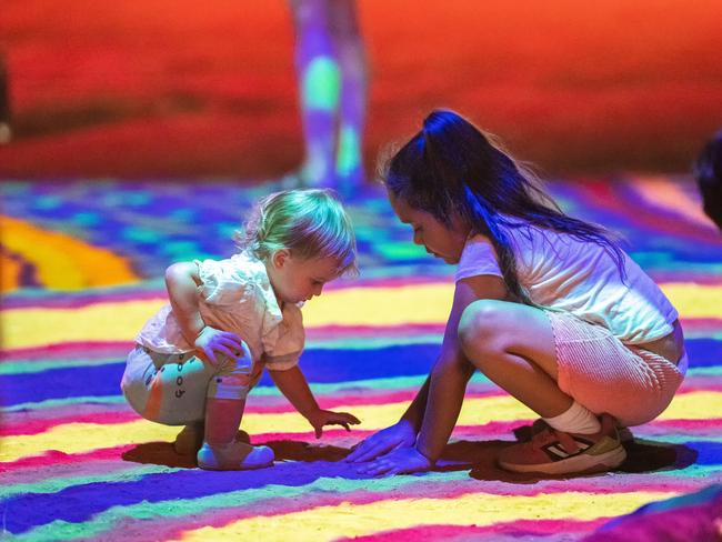 Children play at Grounded Parrtjima 2023. Picture: Supplied