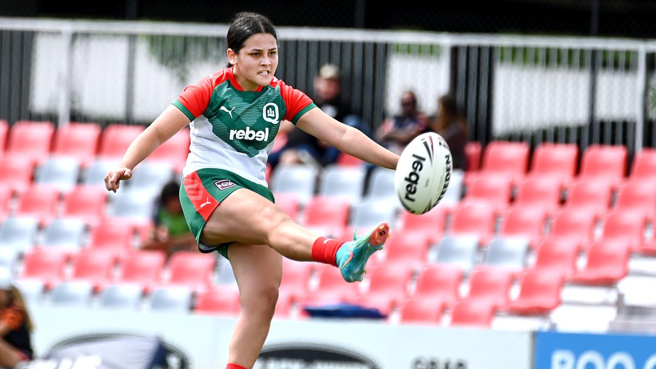 City player Lilianah Lewis from Marsden SHS was a young star in the Under 17 City v Country Girls rugby league. Saturday 13, 2024. Picture, John Gass