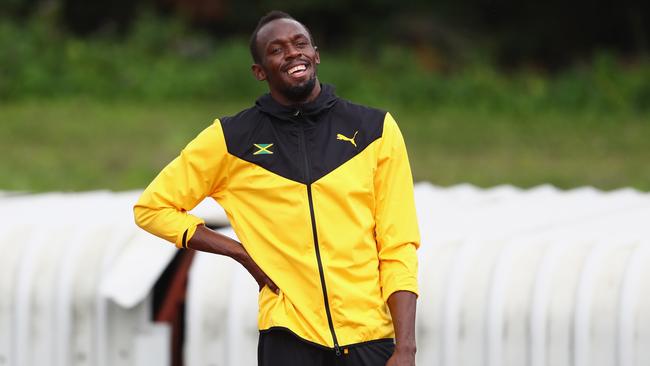 Usain Bolt of Jamaica during a training session ahead of the 17th IAAF World Athletics Championships London 2017.