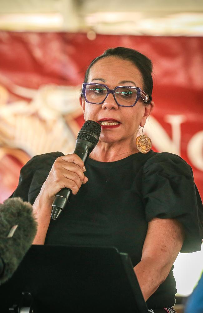 Federal Minister for Indigenous Australians Linda Burney speaks ahead of the 3 day Barunga Festival, a celebration of culture, sport and history. Picture Glenn Campbell/Bagala Aboriginal Corp/ Via NCA NewsWire