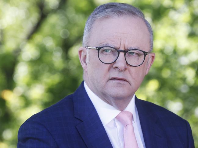 HOBART, AUSTRALIA - NewsWire Photos - November 12, 2024: Prime Minister Anthony Albanese in Sorell to announce Rebecca White former state leader of Labor as the Lyons Labor candidate for the next federal election.  Picture: NewsWire /Â Nikki Davis Jones.