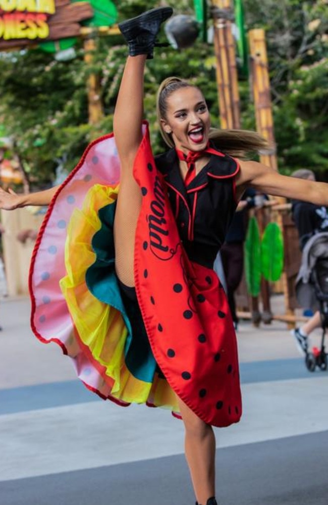 Dreamworld dancer Caitlin Fegan in action