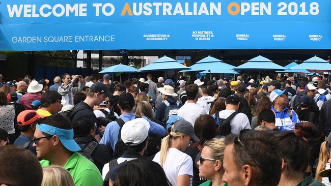 Fans were turned away queue from the Australian Open after purchasing tickets from a resale site. Picture: AAP Image/Julian Smith