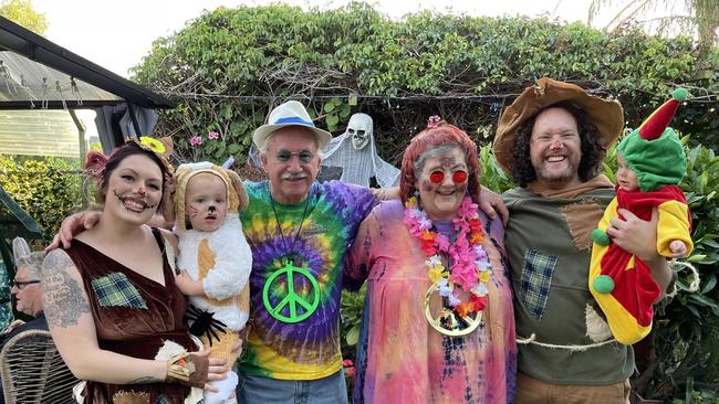 A doting grandfather, Adrian Meyer (second from left), pictured with daughter-in-law, Simone, wife, Rosalyn and grandchildren Hendricks and Albie.