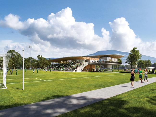 Football Tasmania pitches preferred sites for the 'Home of Football', both being in Clarence, including Wentworth Park. Picture: Supplied. EMBARGO 5AM SATURDAY, NOVEMBER 22, 2024. **Hobart soccer field, possibly Olympia**